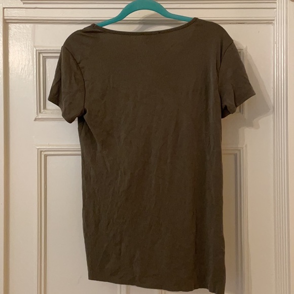 Lumiere Small Olive Green Women’s Short Sleeve Top - Picture 3 of 4